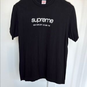 Supreme Black Tee with White Logo